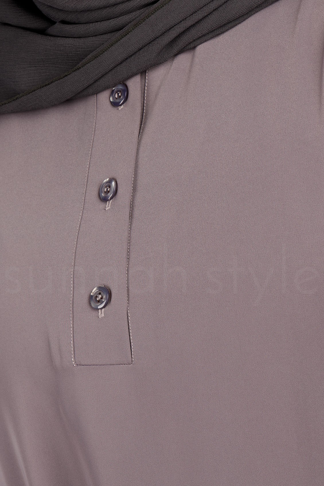 Sunnah Style Pearl Button Cuff Abaya Orchid Grey
